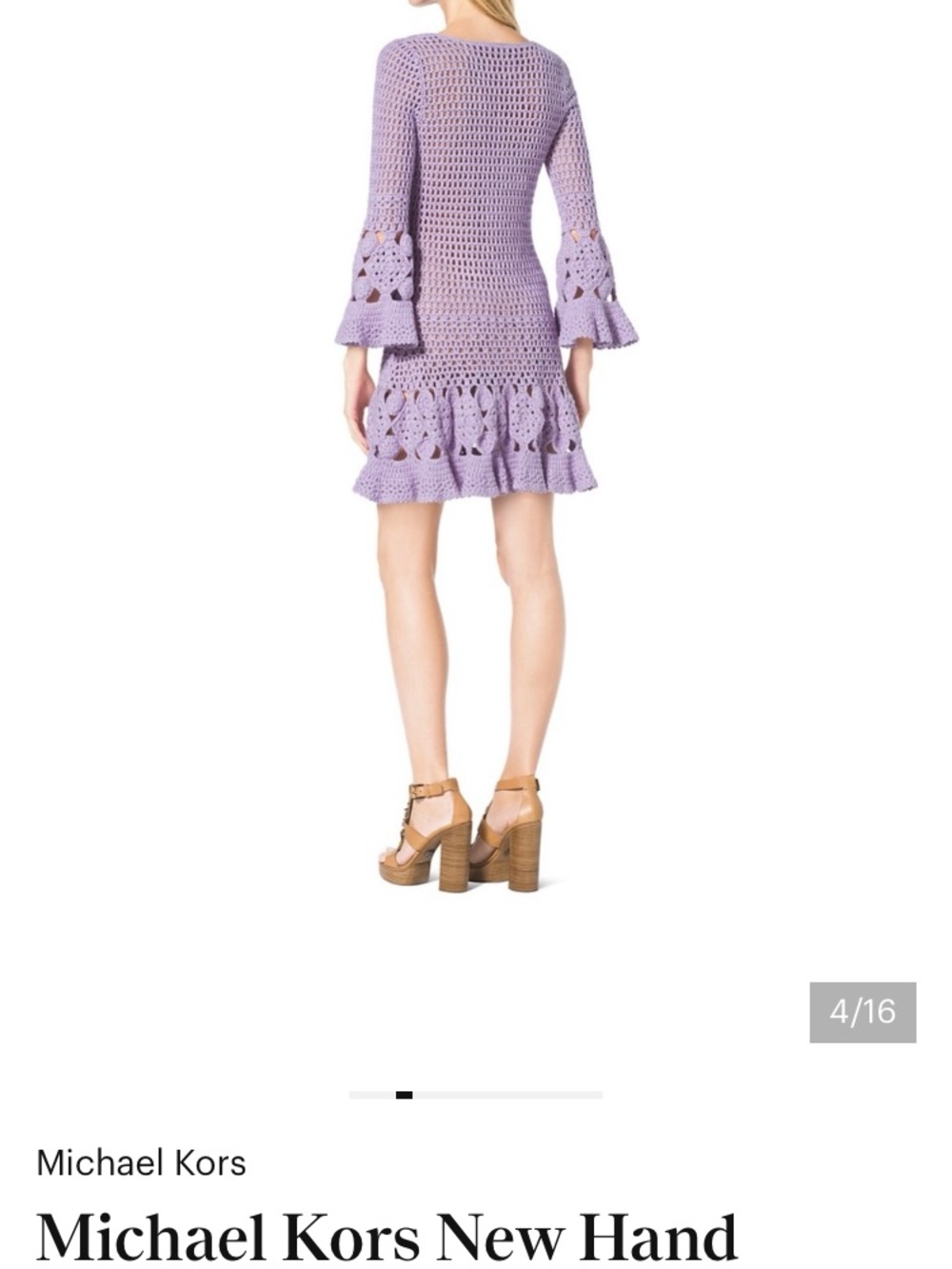 Michael Kors Collection Thistle Floral Hand-Crochet Dress
